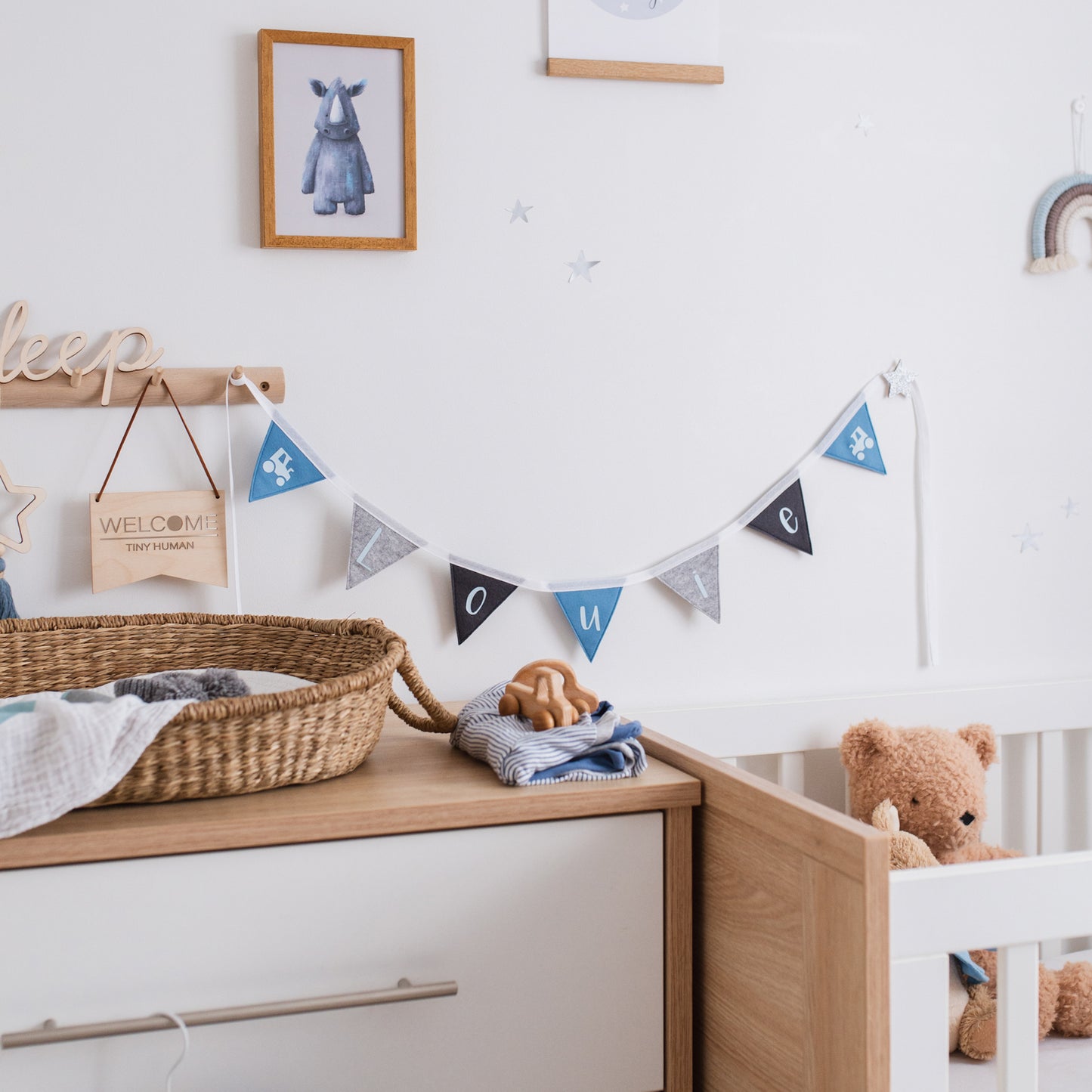 personalised bunting for boys nursery