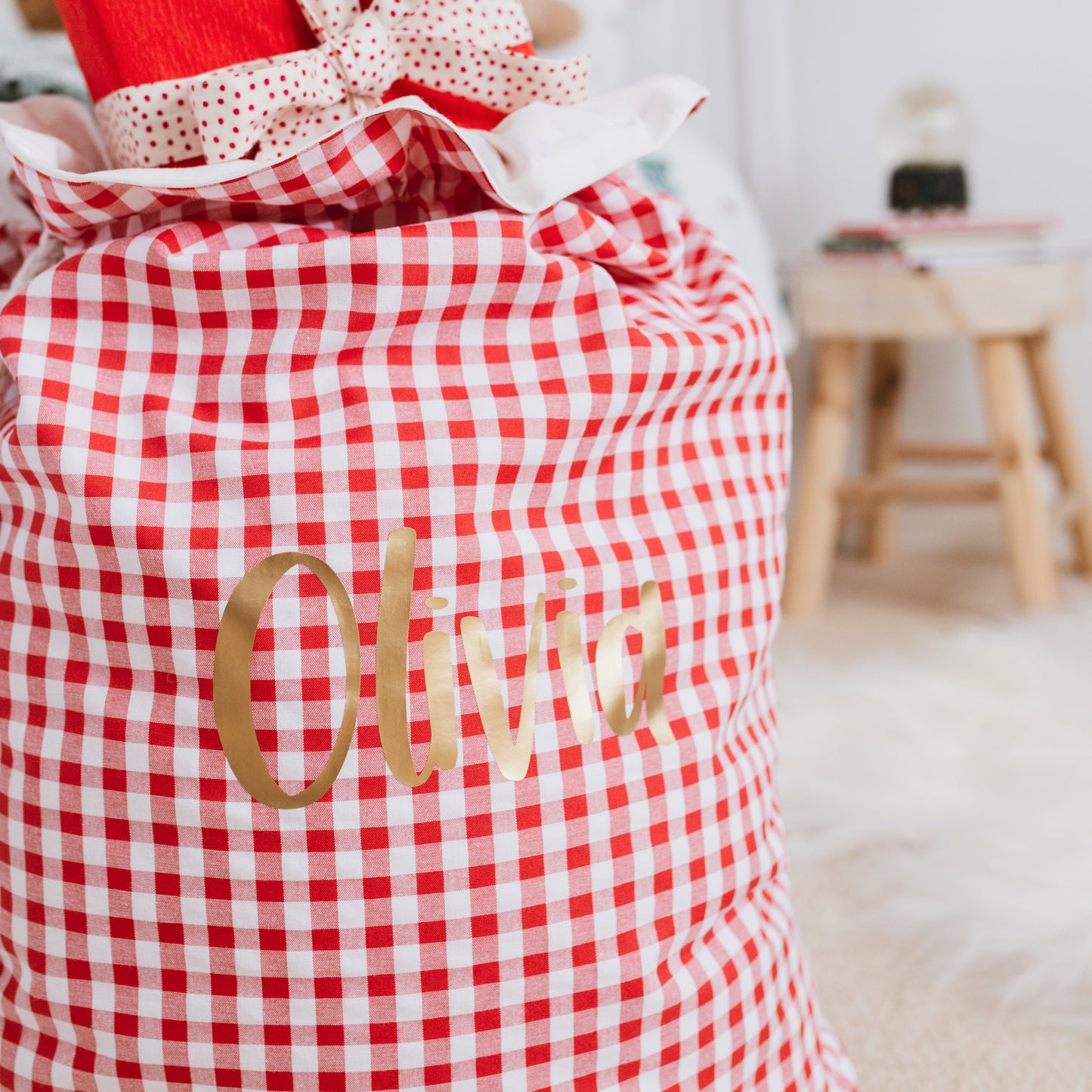 Red personalised christmas sack