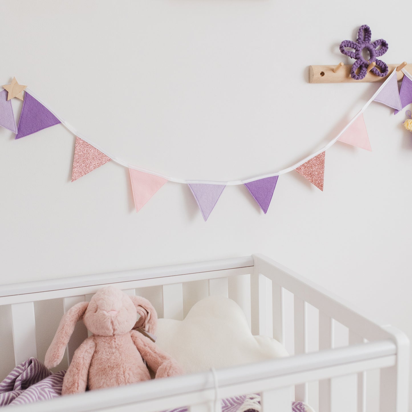 purple nursery bunting