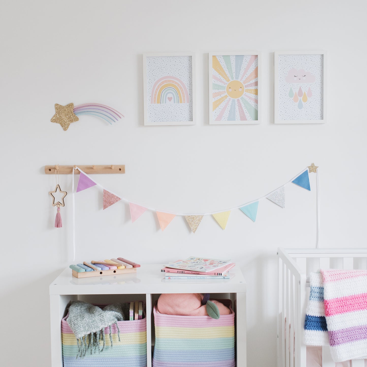 Pastel Rainbow Sparkle Bunting