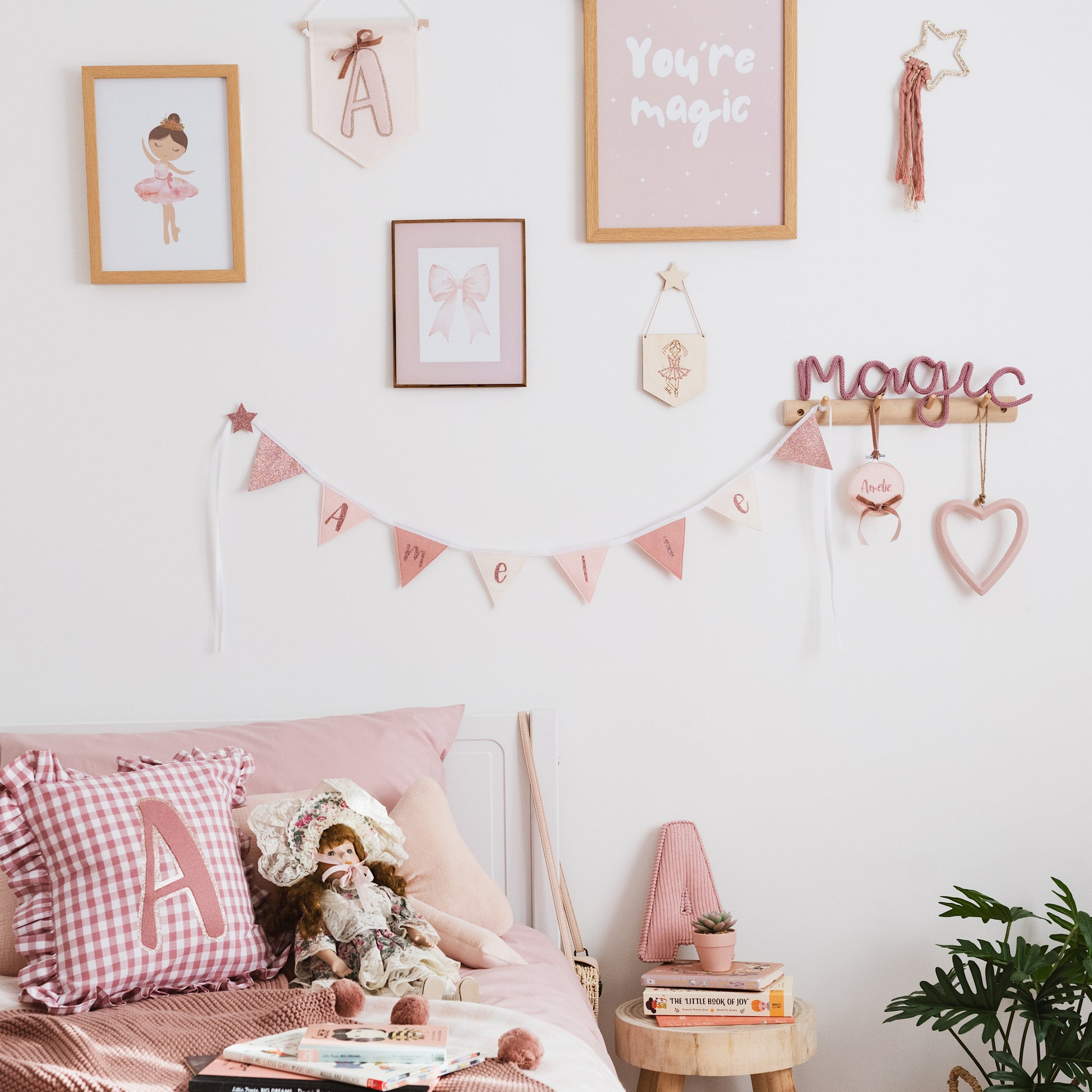 Personalised Bunting for girls bedroom