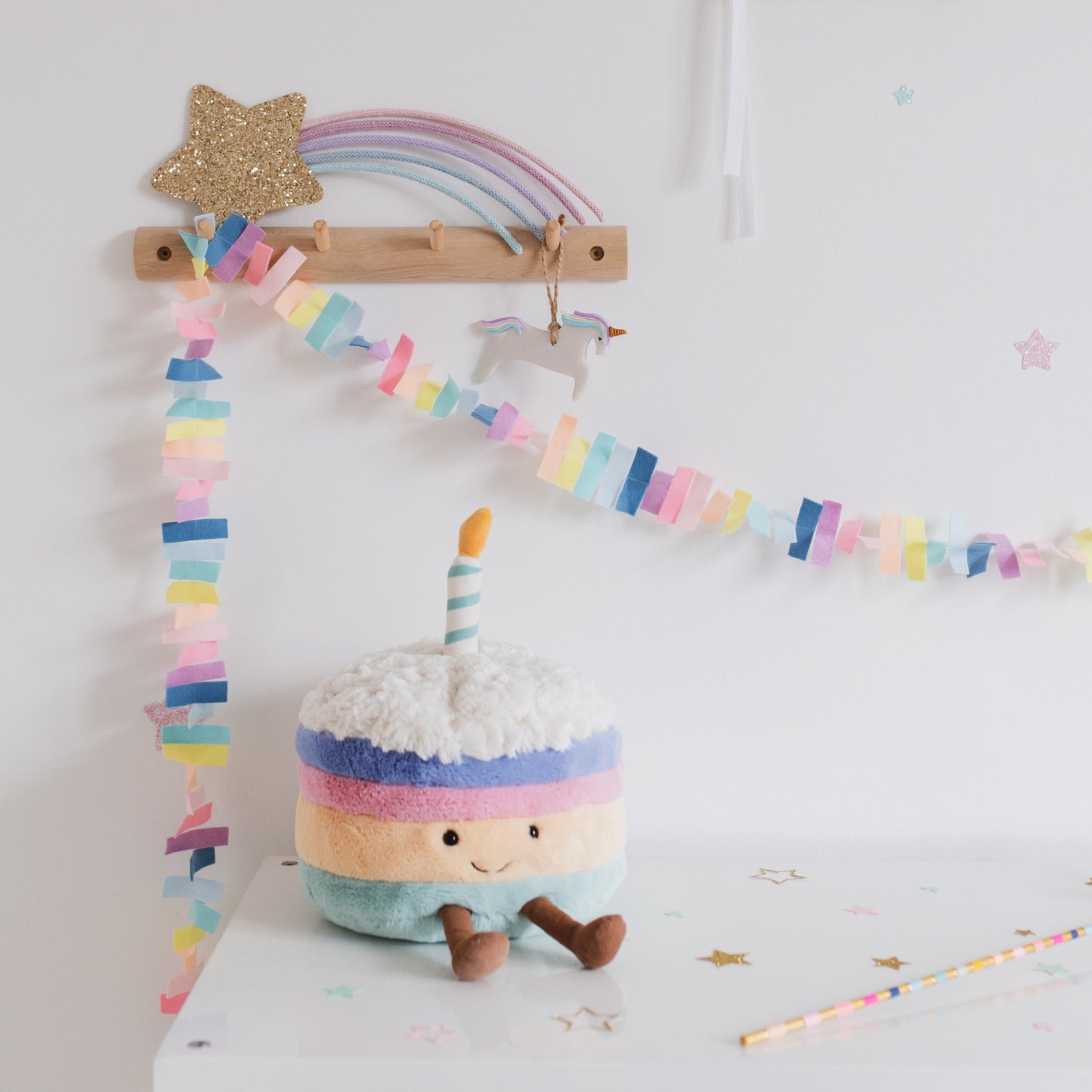 Pastel Rainbow Felt Garland