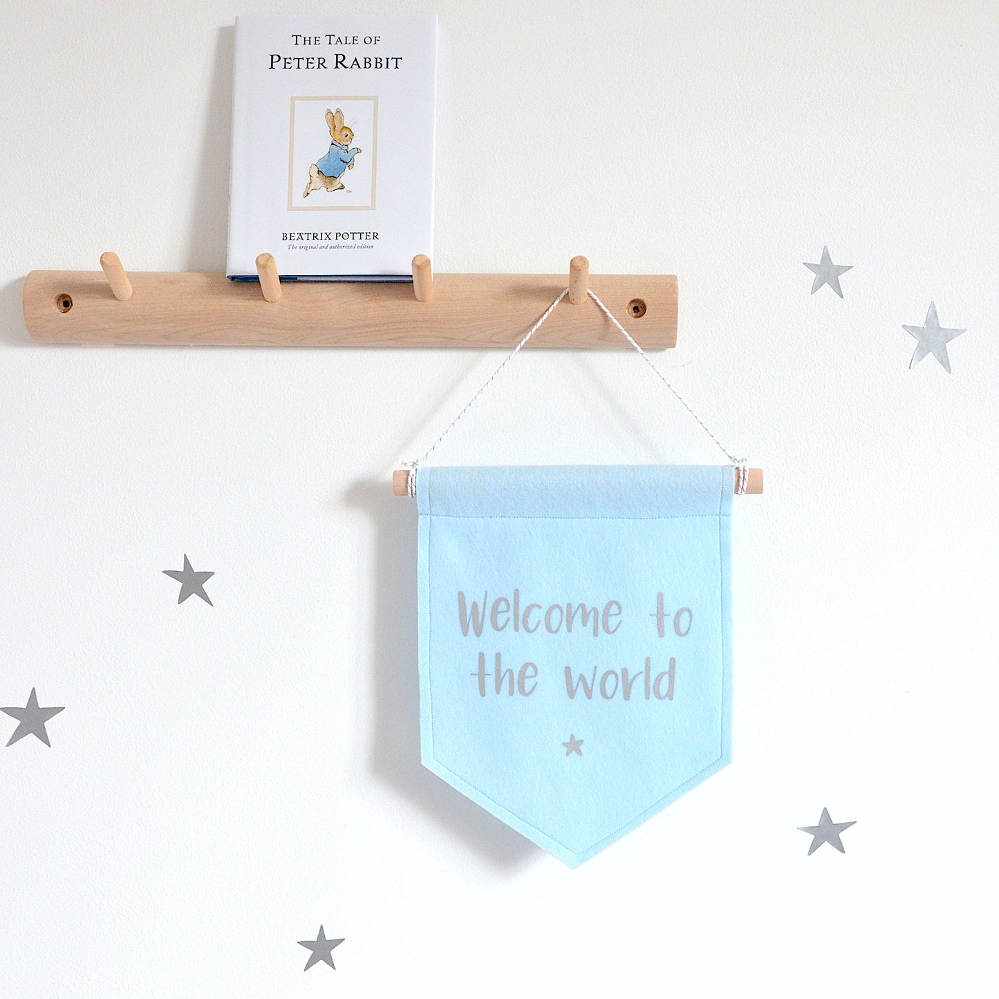 welcome to the world felt banner