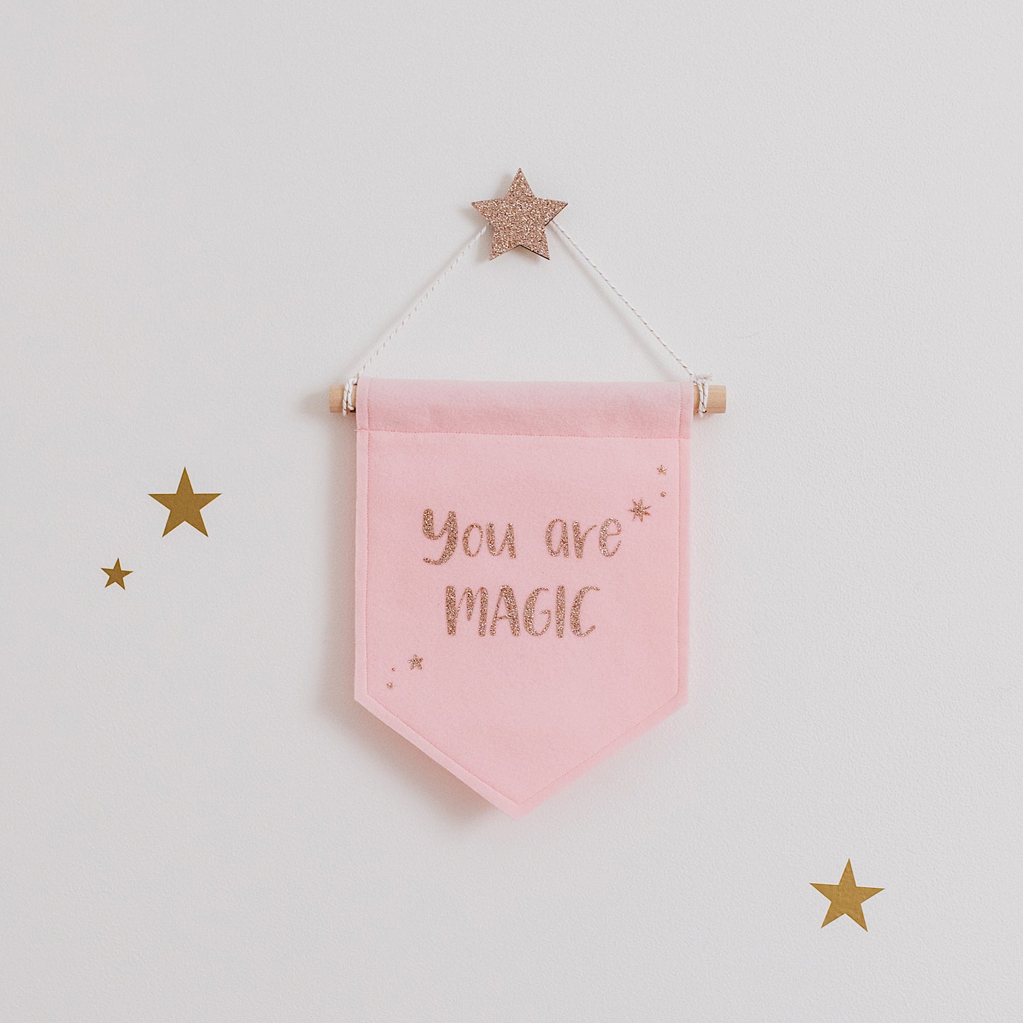 pink felt banner