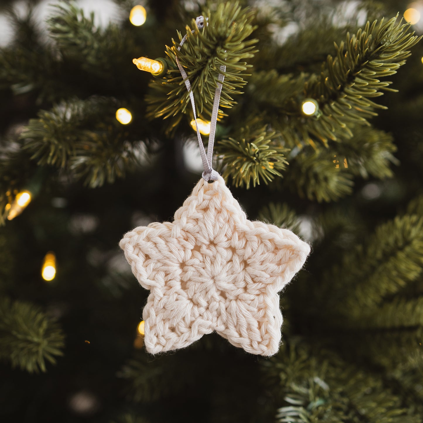 cream star Christmas tree decoration