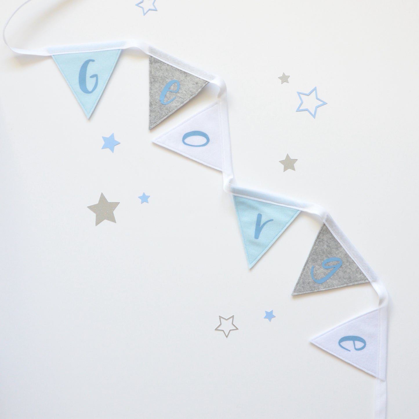 Personalised Baby Blue Nursery Bunting