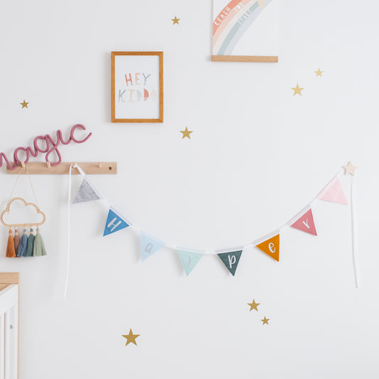 personalised name banner for a boho nursery