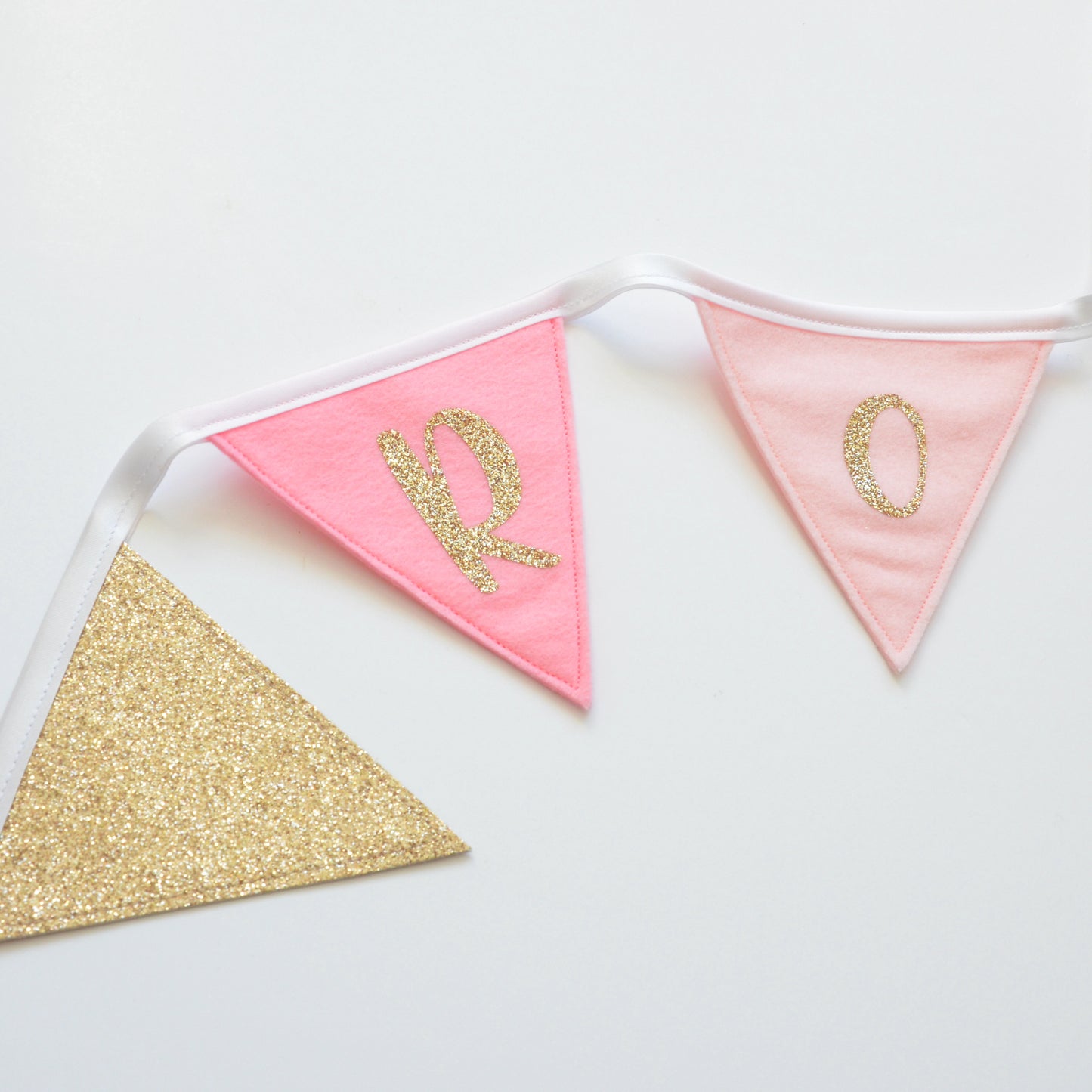 personalised pink bunting. princess bedroom