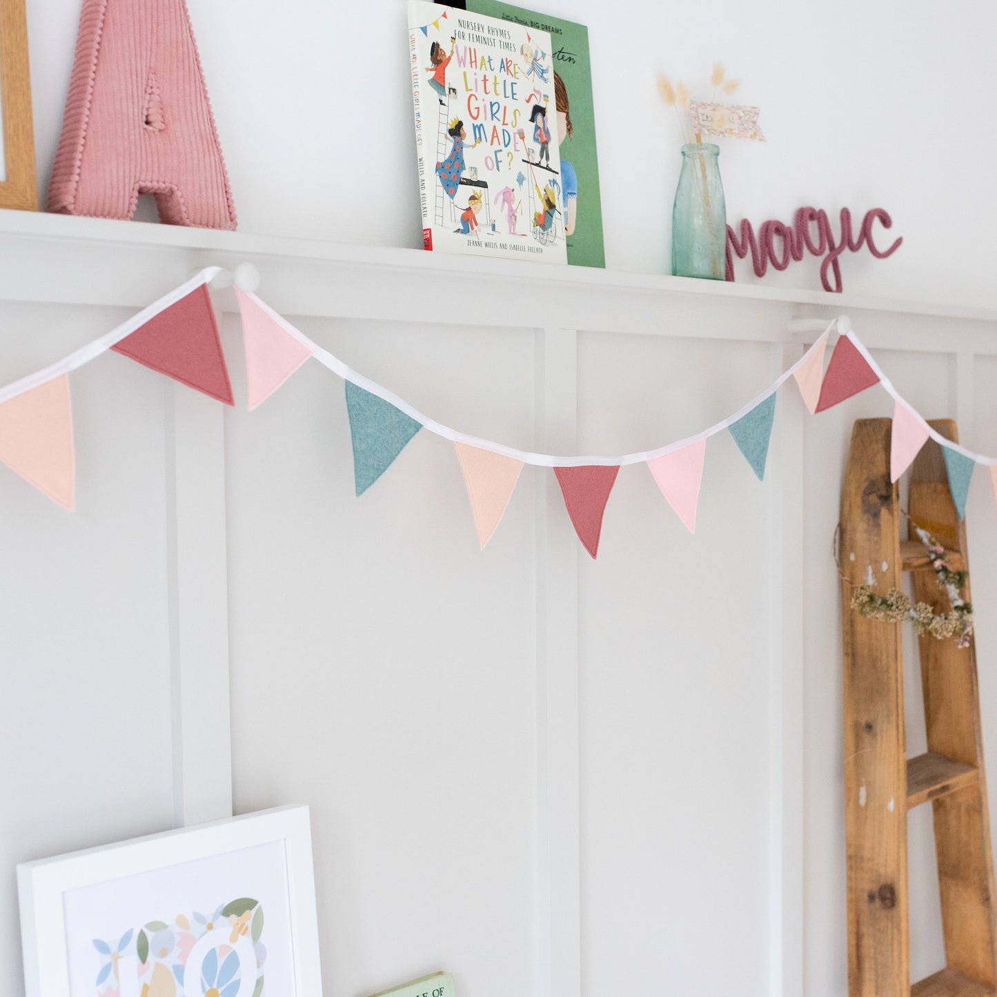 Baby Pink and Sage Bunting