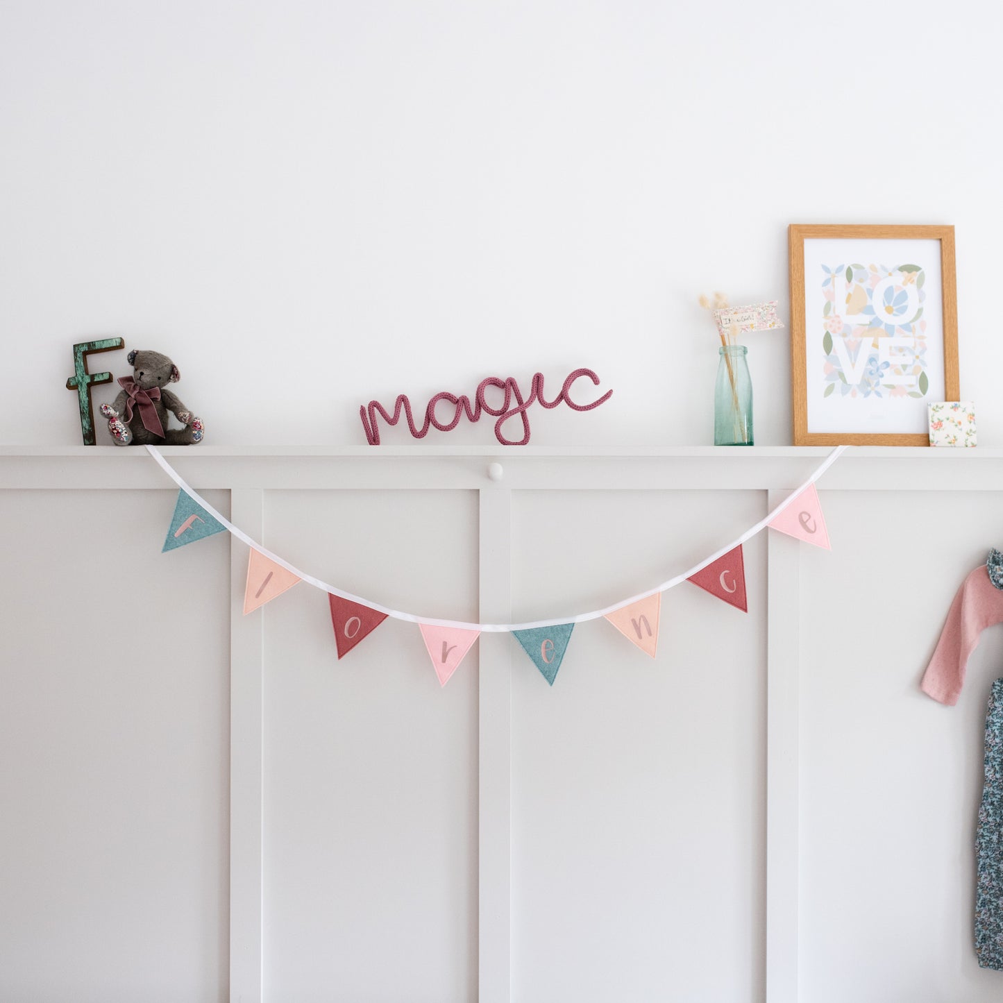 Personalised Baby Pink and Sage Bunting