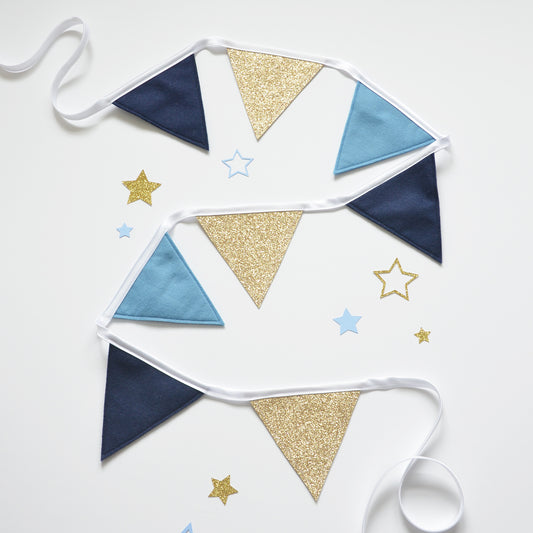navy and gold decorations