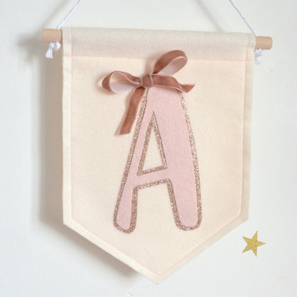 initial banner. Girls bedroom decor