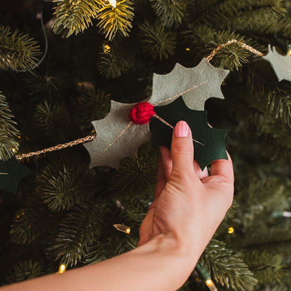 Christmas holly garland
