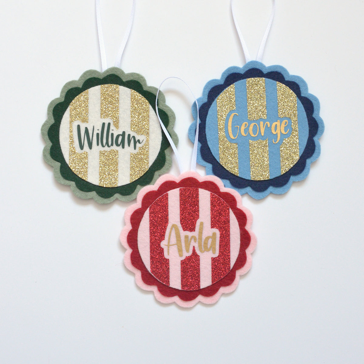 Christmas name ornament in 3 colours