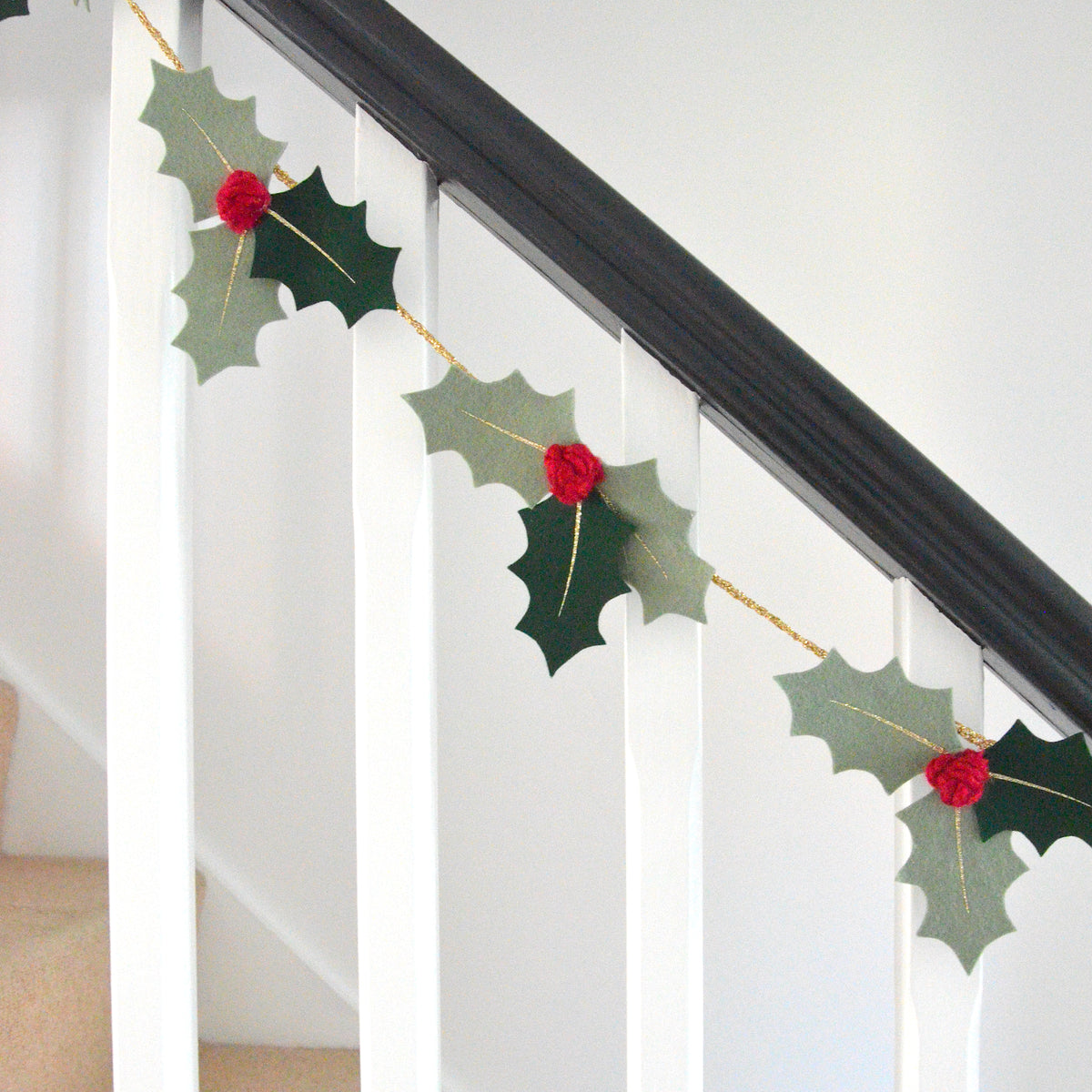 Christmas staircase garland