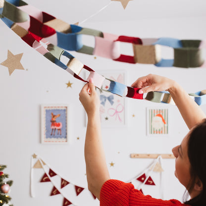 Colourful felt Christmas paper chain garland