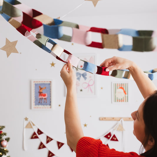 Colourful felt Christmas paper chain garland