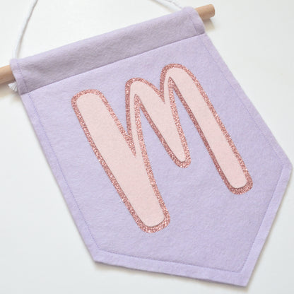 lilac letter wall hanging