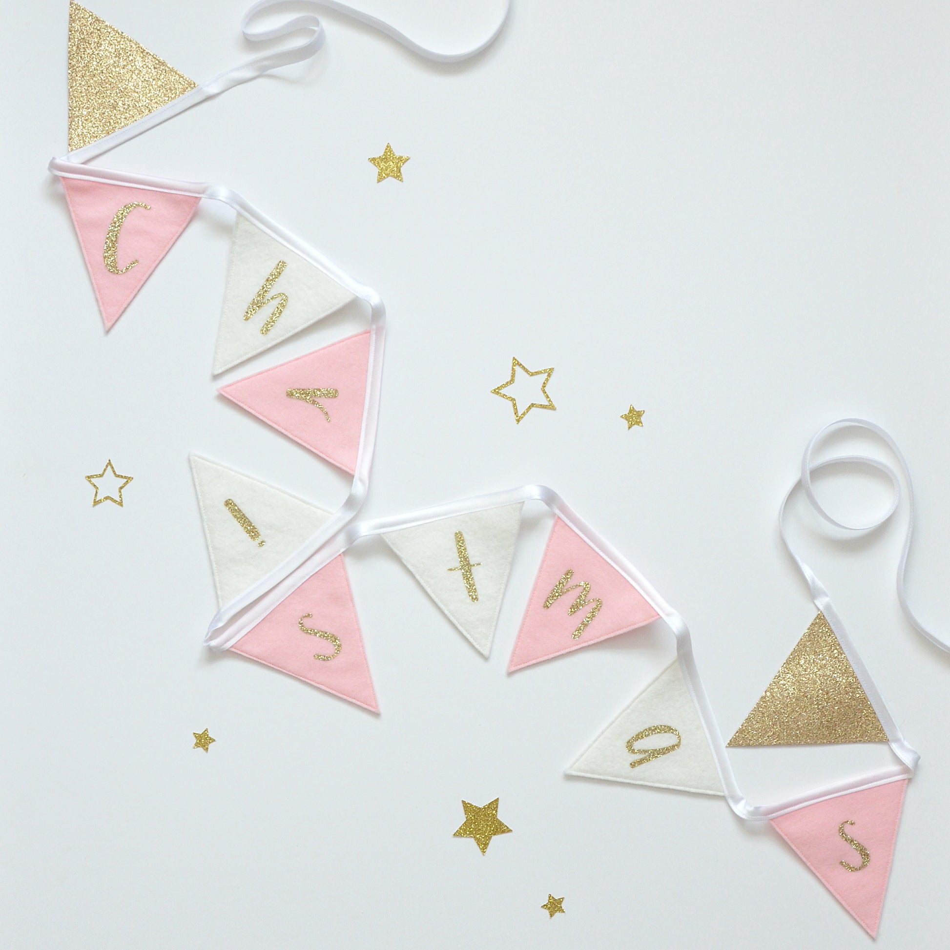 pink christmas bunting