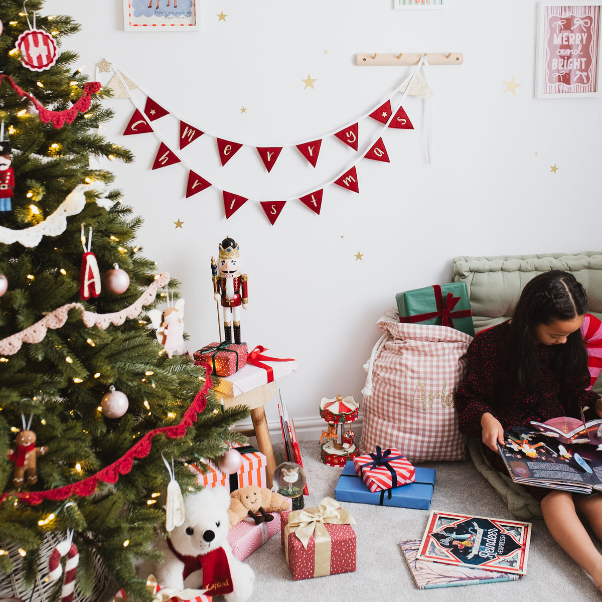 Merry Christmas bunting as Christmas decoration