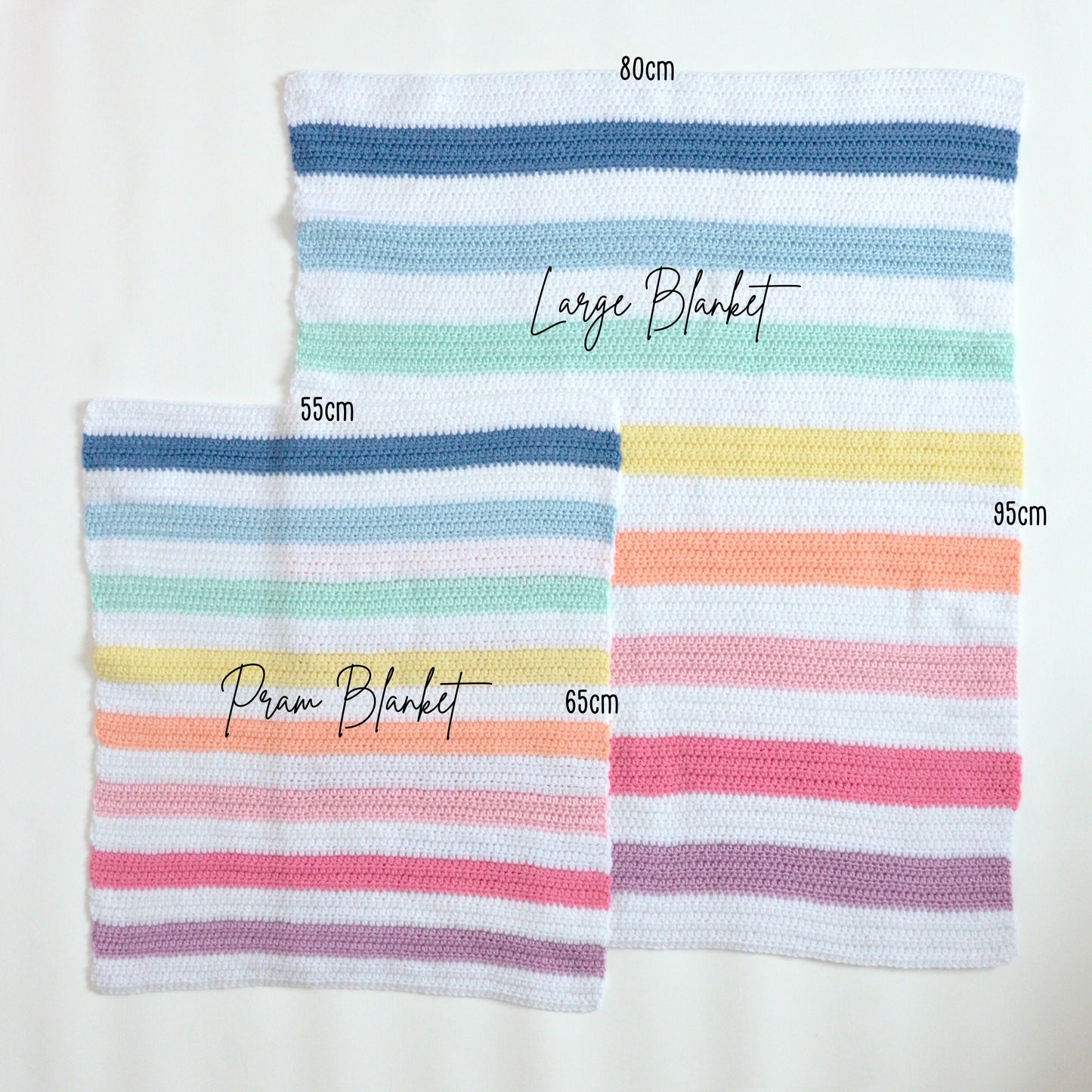 Pastel Rainbow Pram Blanket