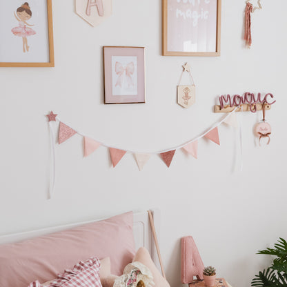 pink bunting for girls bedroom