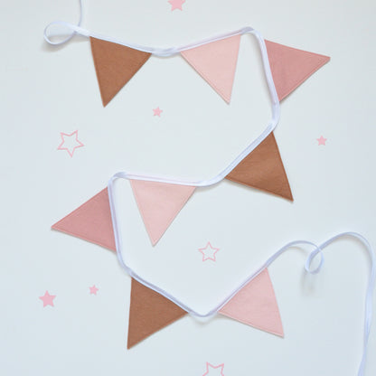 blush pink bunting. Girls bedroom decor