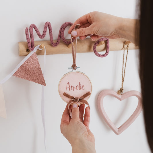 Pink name hoop