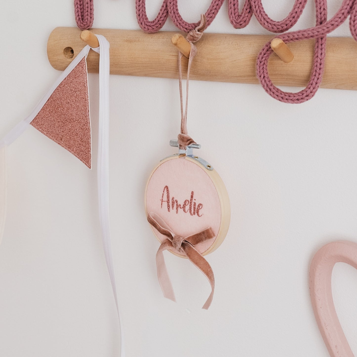 personalised pink nursery decor