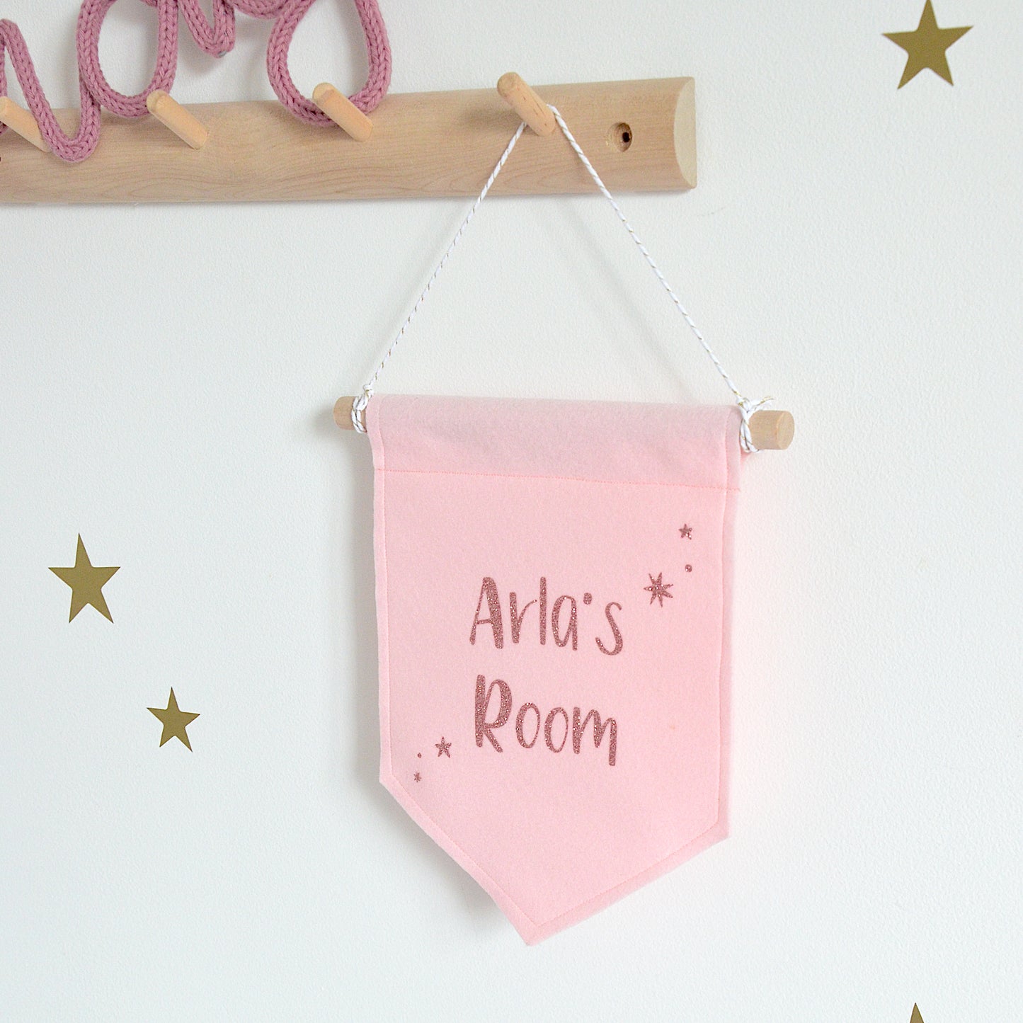 felt banner for baby girl nursery