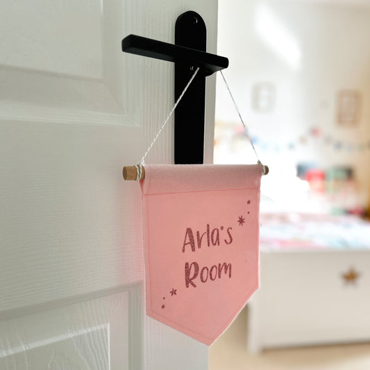 Pink girl's bedroom sign