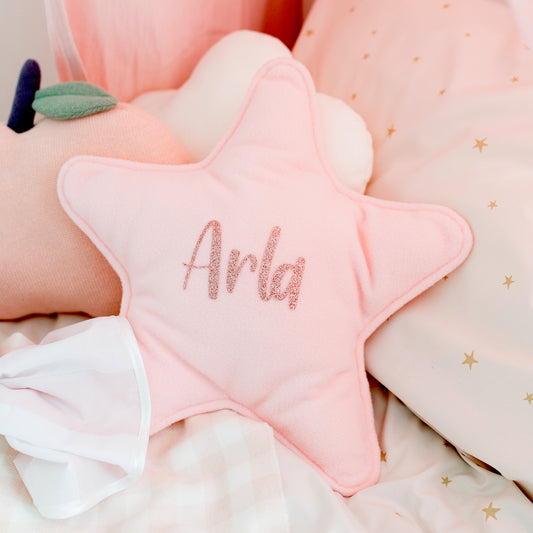 Personalised Pink Star Cushion