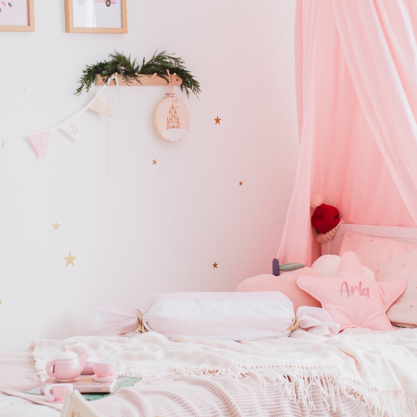 Personalised Pink Star Cushion