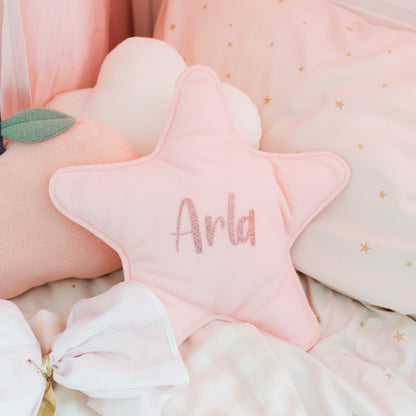 Personalised Pink Star Cushion