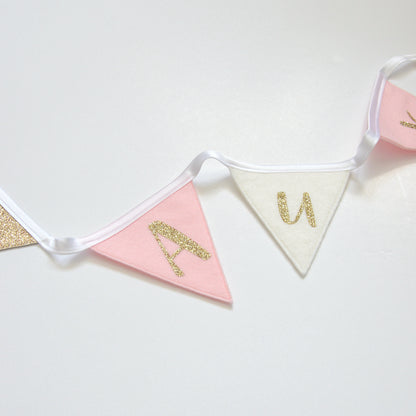 pink personalised bunting