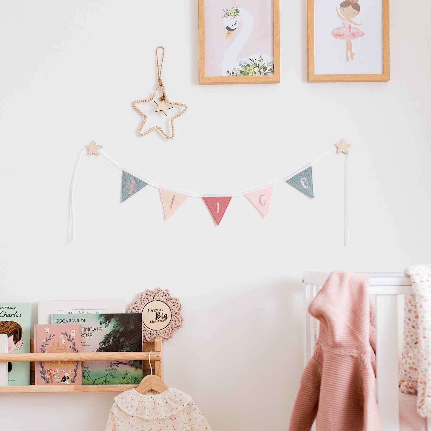 pink and sage bunting