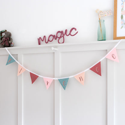 Personalised Baby Pink and Sage Bunting