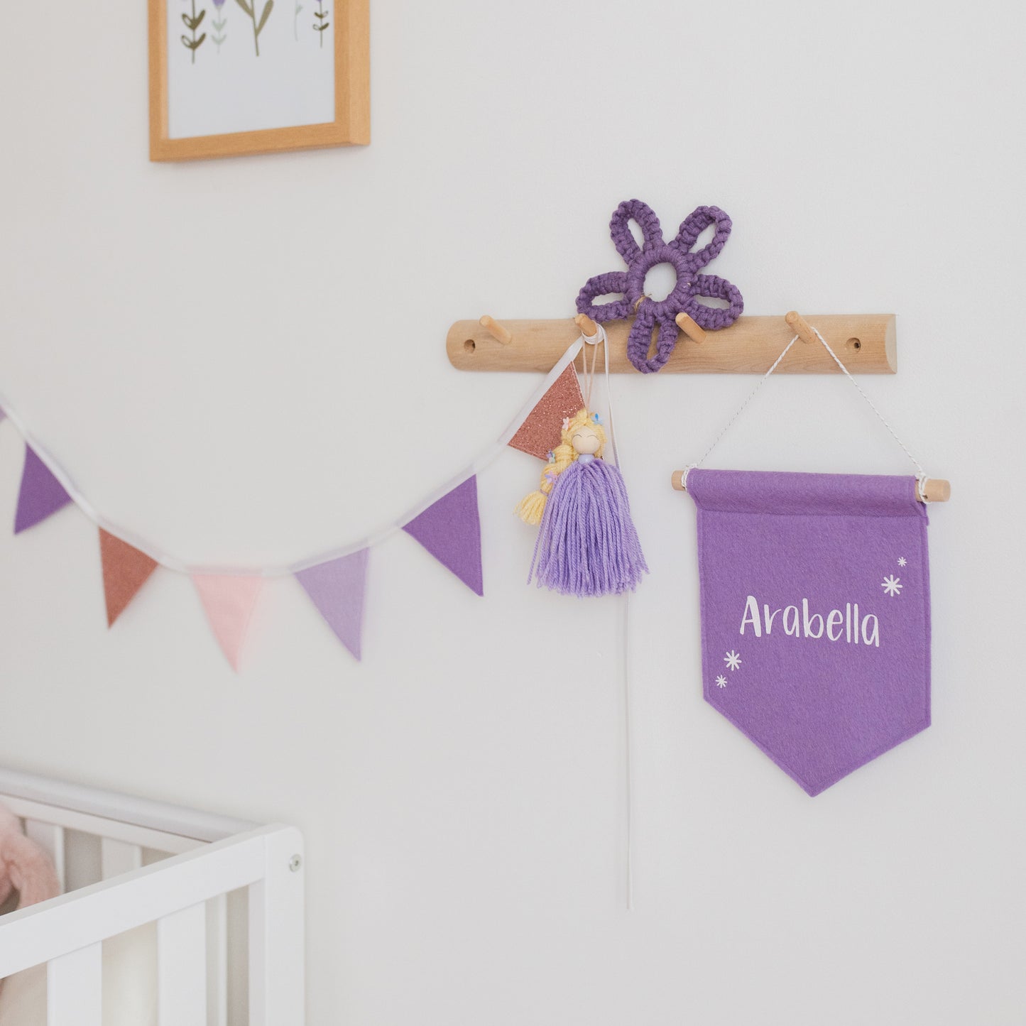 personalised felt banner for girls bedroom