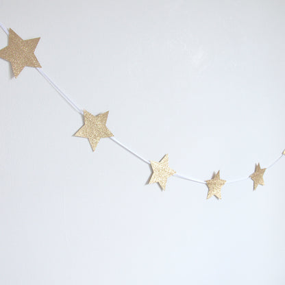 Reusable gold star Christmas garland