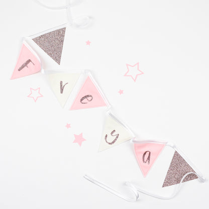 personalised baby girl nursery banner