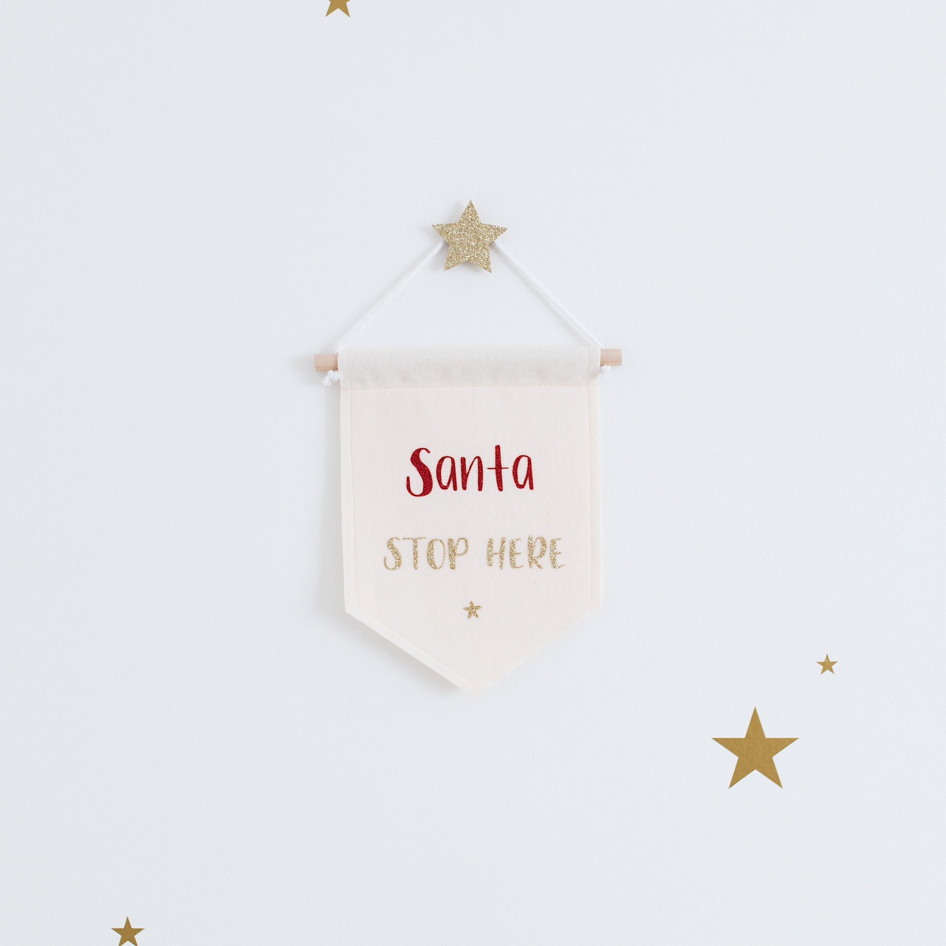 santa stop here sign