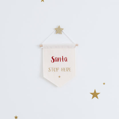 santa stop here sign