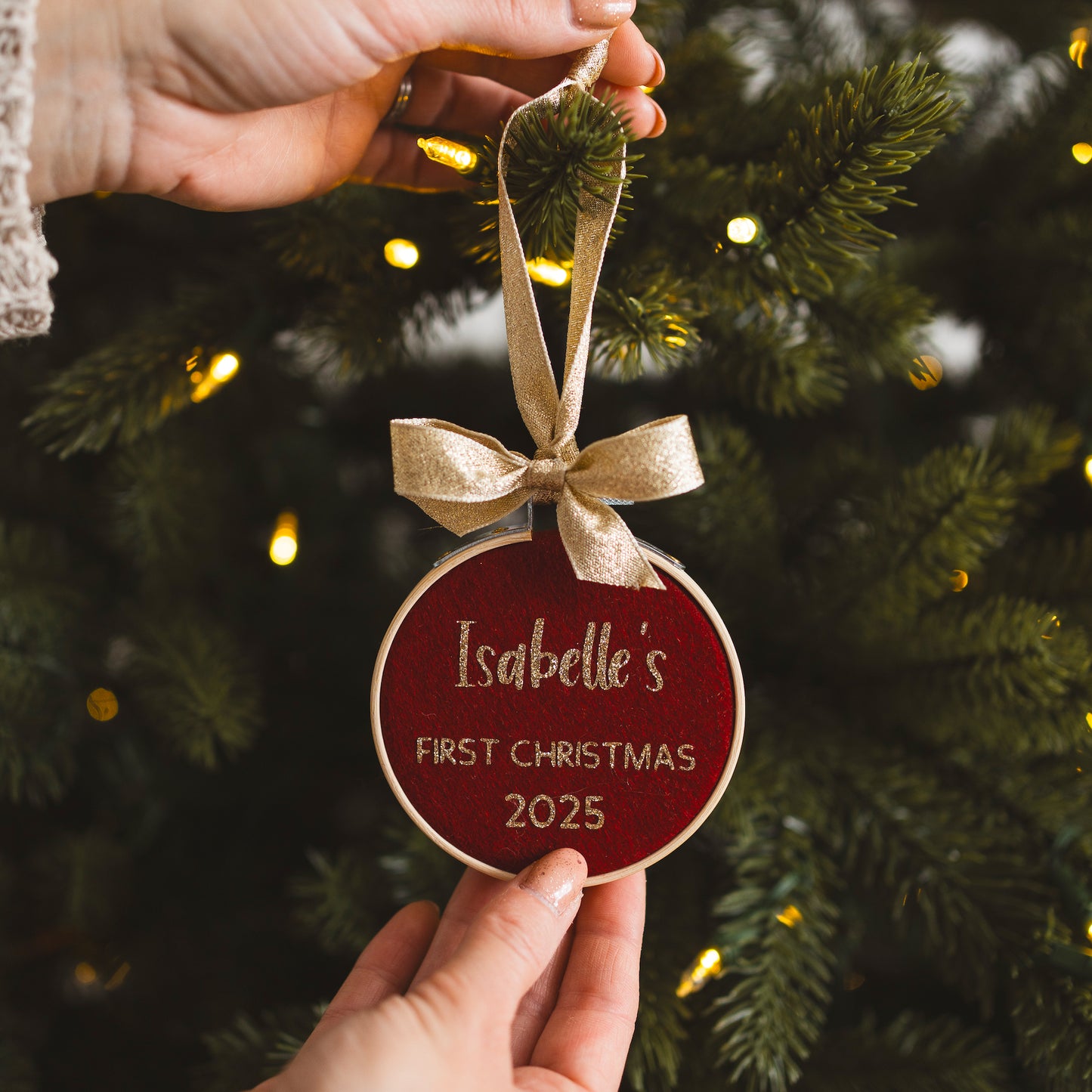 Red First Christmas ornament for Christmas Tree