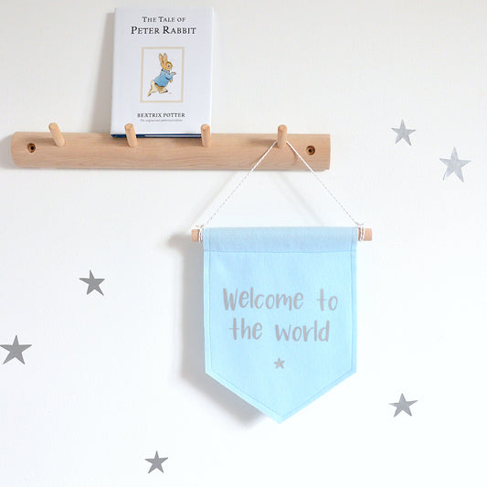 welcome to the world felt banner