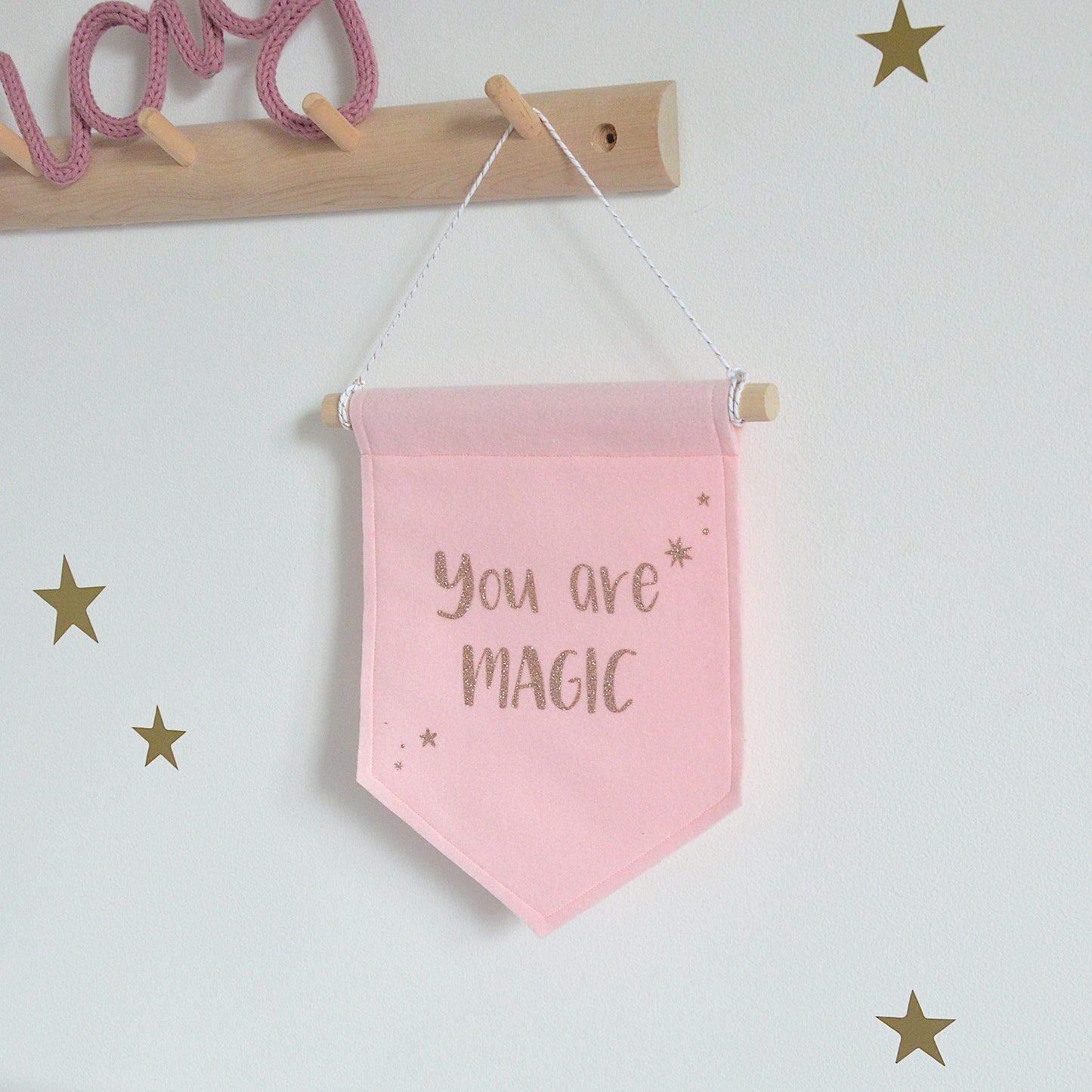 pink felt banner