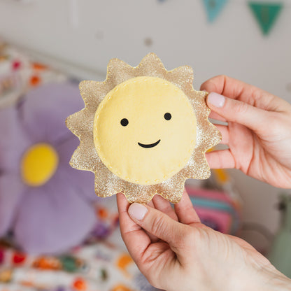 celestial decor - handmade felt sun decoration