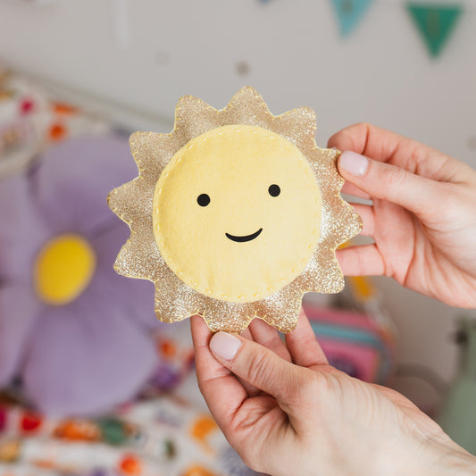 celestial decor - handmade felt sun decoration