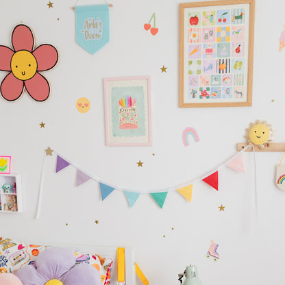 colourful bunting for kids room