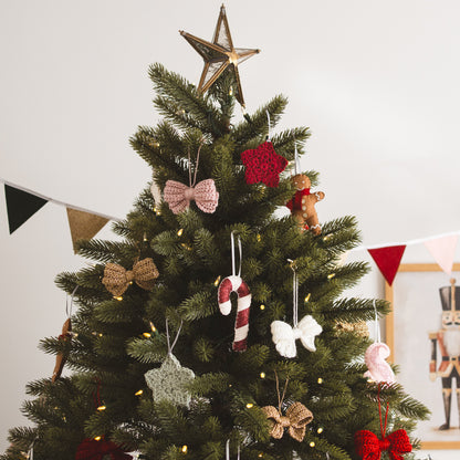 handmade Christmas decorations on tree