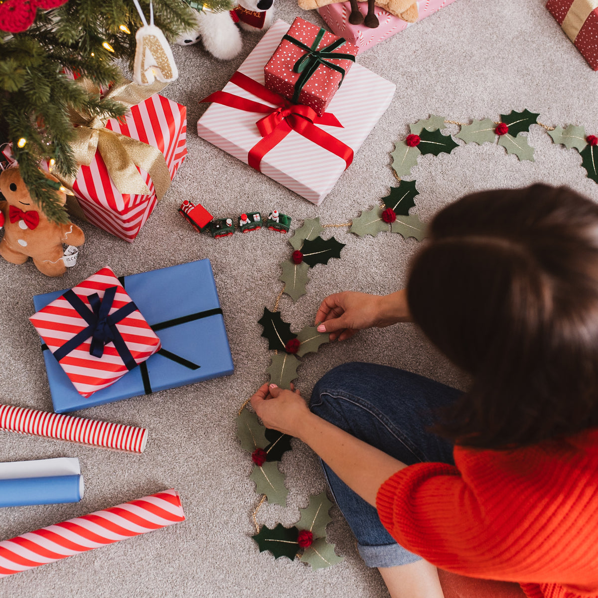handmade holly Christmas decoration
